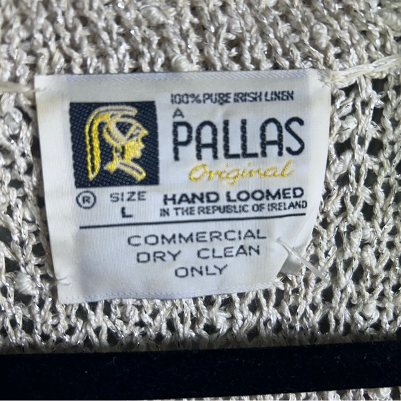 Vintage Cardigan Sweater Size Large twinset Irish Linen Crochet knitted metallic - Picture 16 of 16